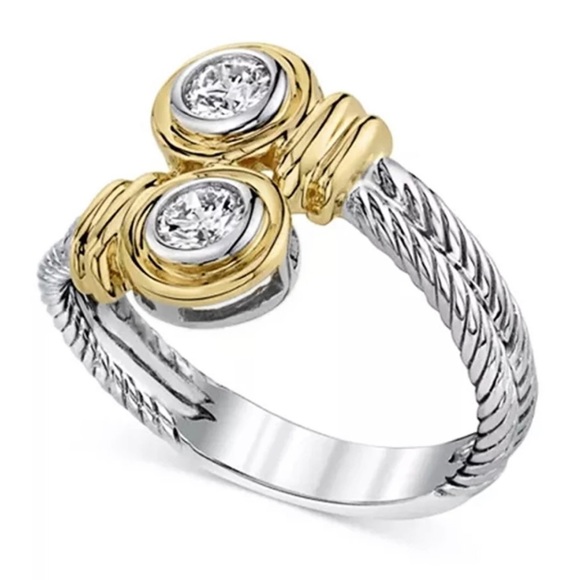 New- Super Cute Fashion Wrap Two Tone Ring - Picture 1 of 5